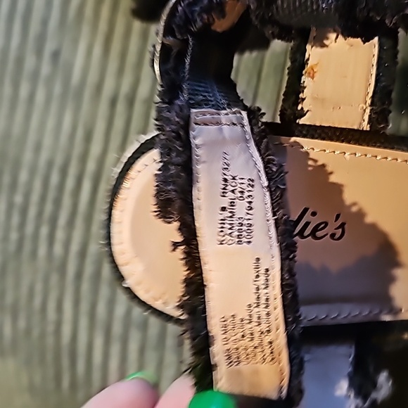 Candie's Camimi black wedge Jean material size 10 - Picture 2 of 9